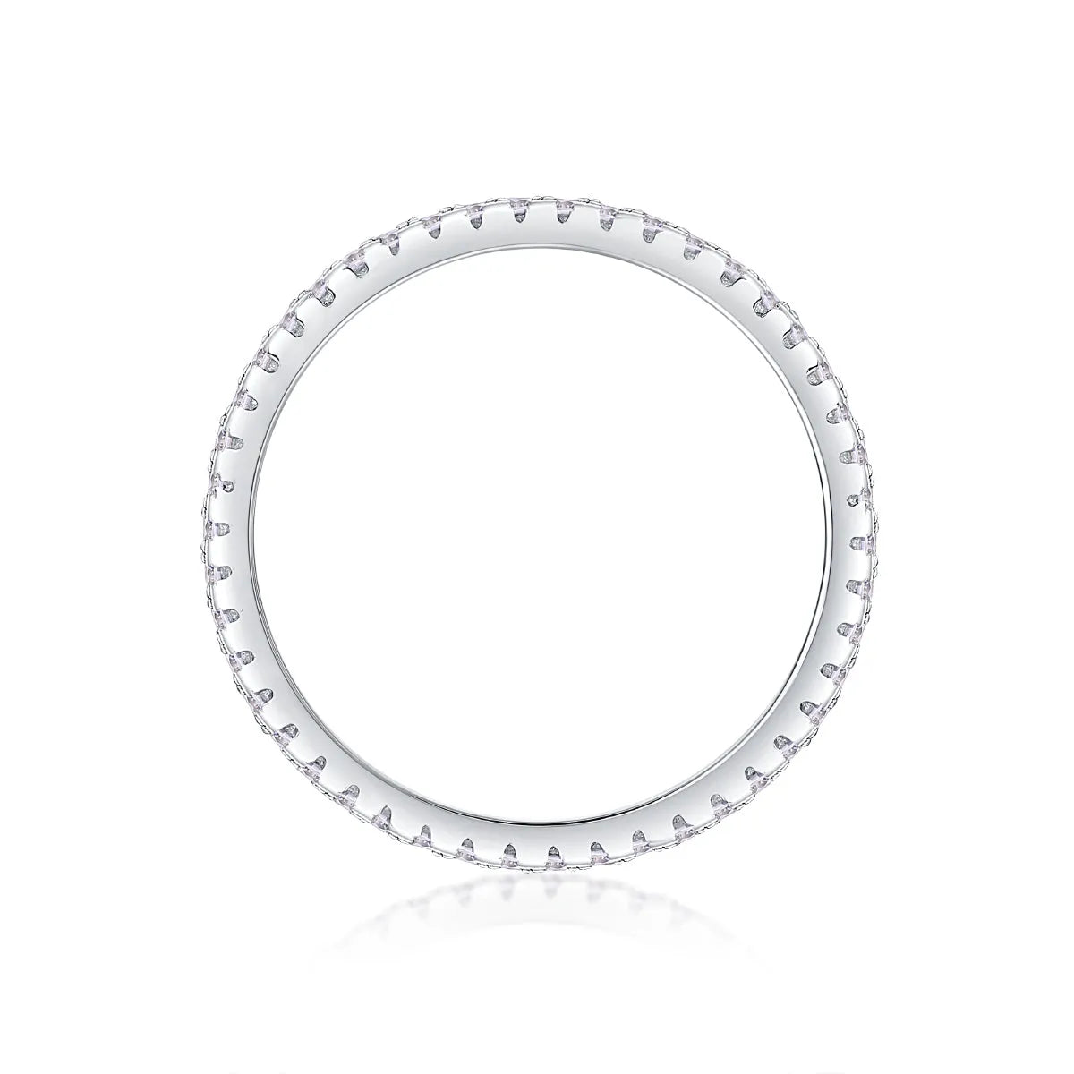 Moissanite wedding ring set with S925 silver and platinum plating, stone under 0.1 carat, in gift box