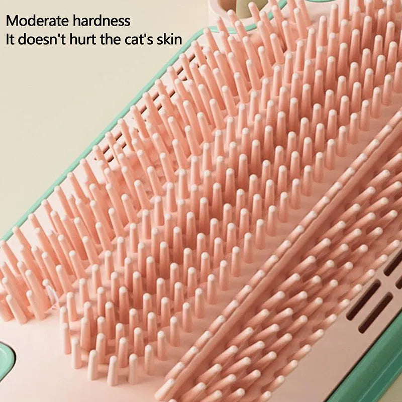 Ice cream shaped cat rubbing toy made from white PP plastic with textured surface for pet grooming