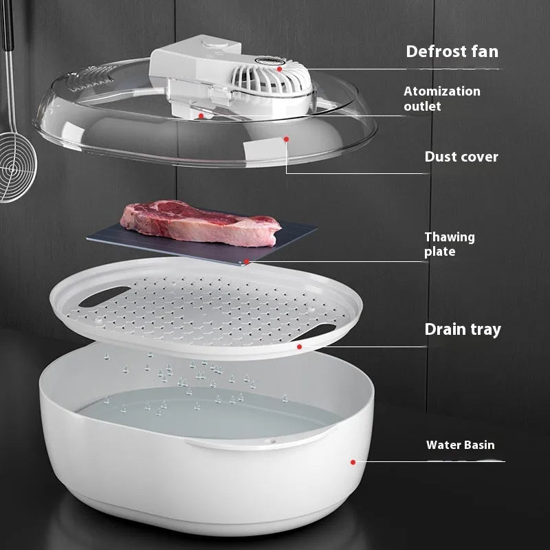 Aluminium household quick defrosting plate device for frozen food thawing