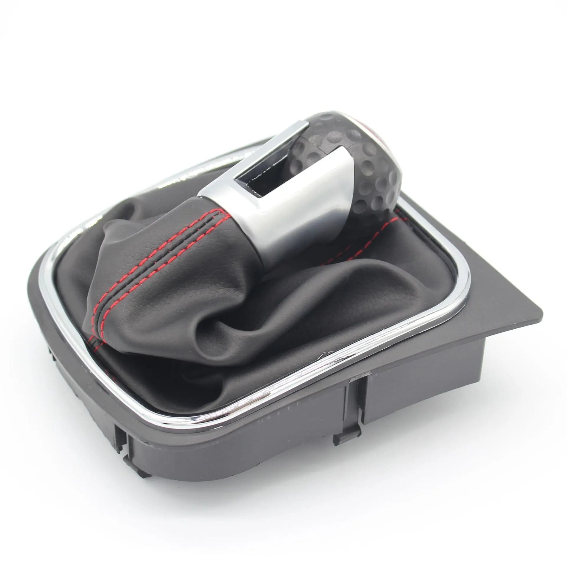 Leather gear shift dust boot for Volkswagen Golf models, showing 12mm installation hole.