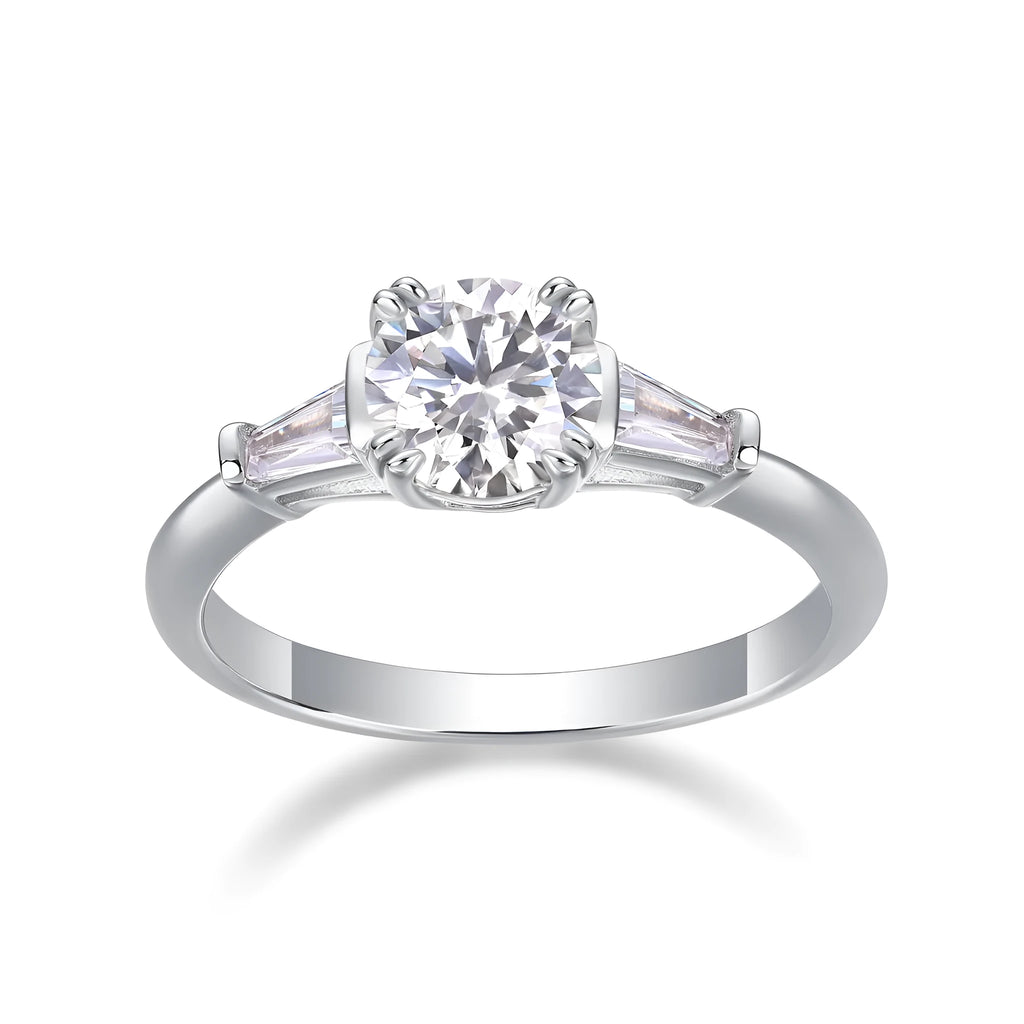 GODDNESS 1-carat moissanite wedding ring set in S925 silver with platinum plating, rose gold finish, gift box