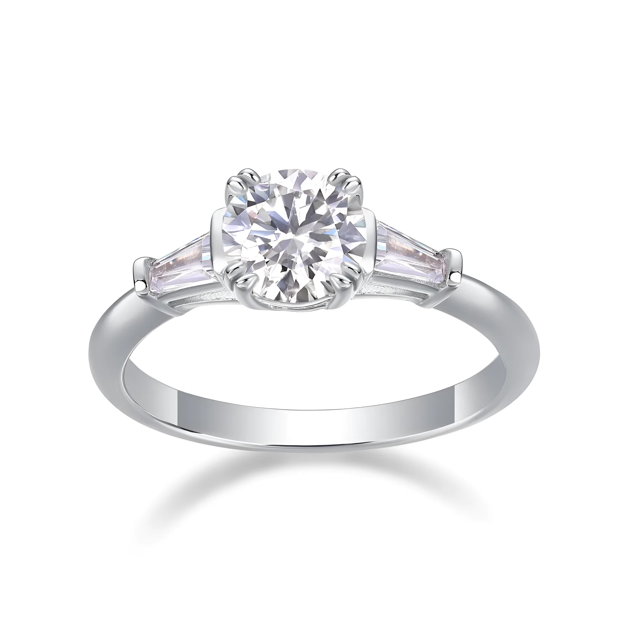 GODDNESS 1-carat moissanite wedding ring set in S925 silver with platinum plating, rose gold finish, gift box