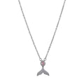 Women's sterling silver fishtail pendant necklace on an adjustable O-ring chain.