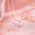 925 silver cherry necklace with snake bone chain and adjustable length between 21-50cm
