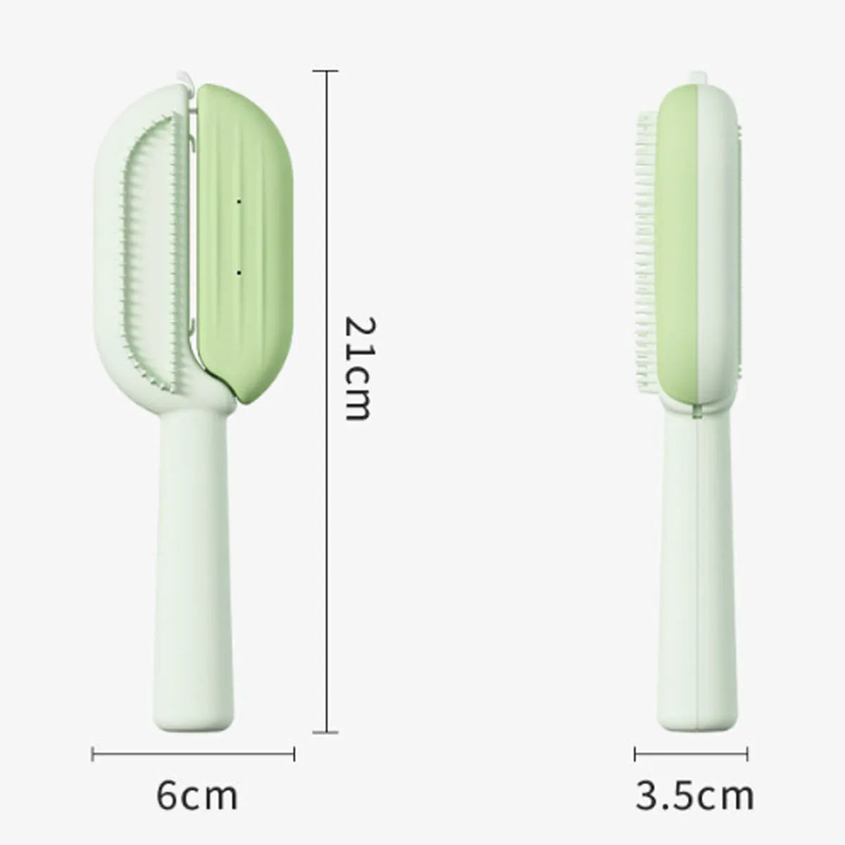 Blue pet grooming comb with water tank for removing floating hair from cats and dogs.