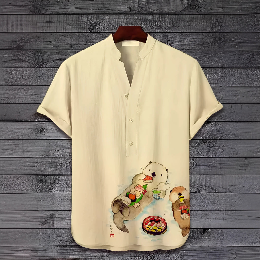 Short sleeve shirt with a 3D digital animal print design in various colours.