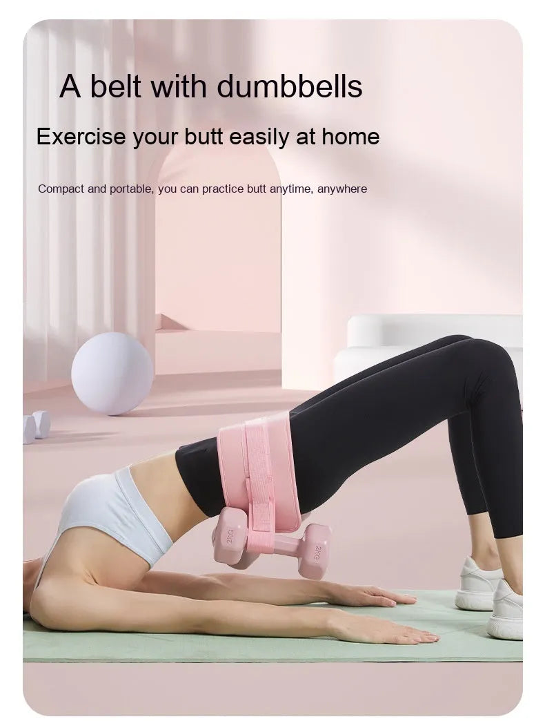 Weight-bearing hip bridge auxiliary strap fitness training belt in black or pink for yoga and body shaping