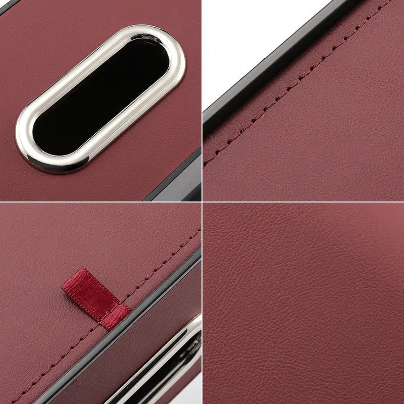 Genuine leather car tissue box for buggy suspension in beige colour showing size and mounting