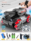Y1 four-wheel drive gesture sensor remote control tank toy car in red with music light feature