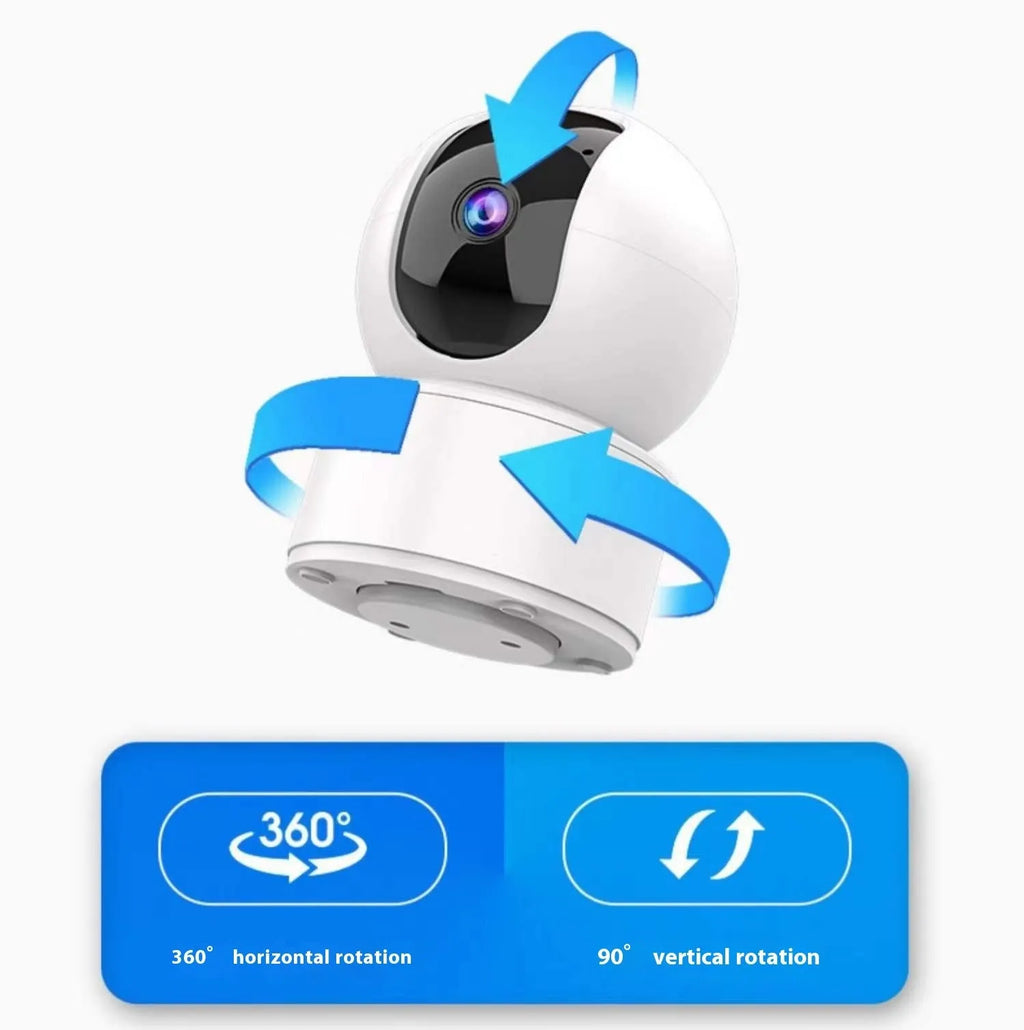 1080P 5G dual band wireless security camera with night vision and built-in microphone in black