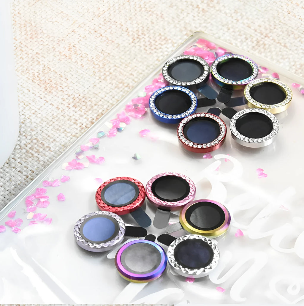 iPhone camera lens protection film with aluminium alloy ring and tempered glass