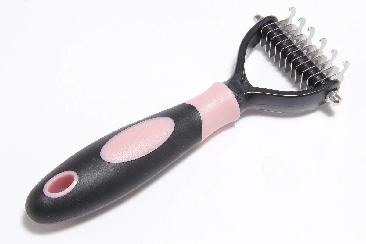 Pets Dematting Comb for Dogs and Cats – Stainless Steel Grooming Brush for Knots and Tangles – Effective Hair Removal Comb for Medium and Long-Haired Pets – Available in Blue, Red, and Large Sizes