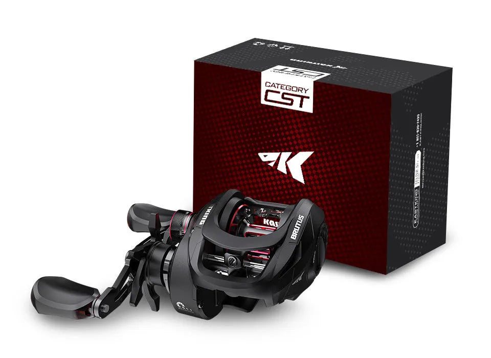 Drip wheel lure fishing reel with rocking wheel line control in left and right hand wheel versions