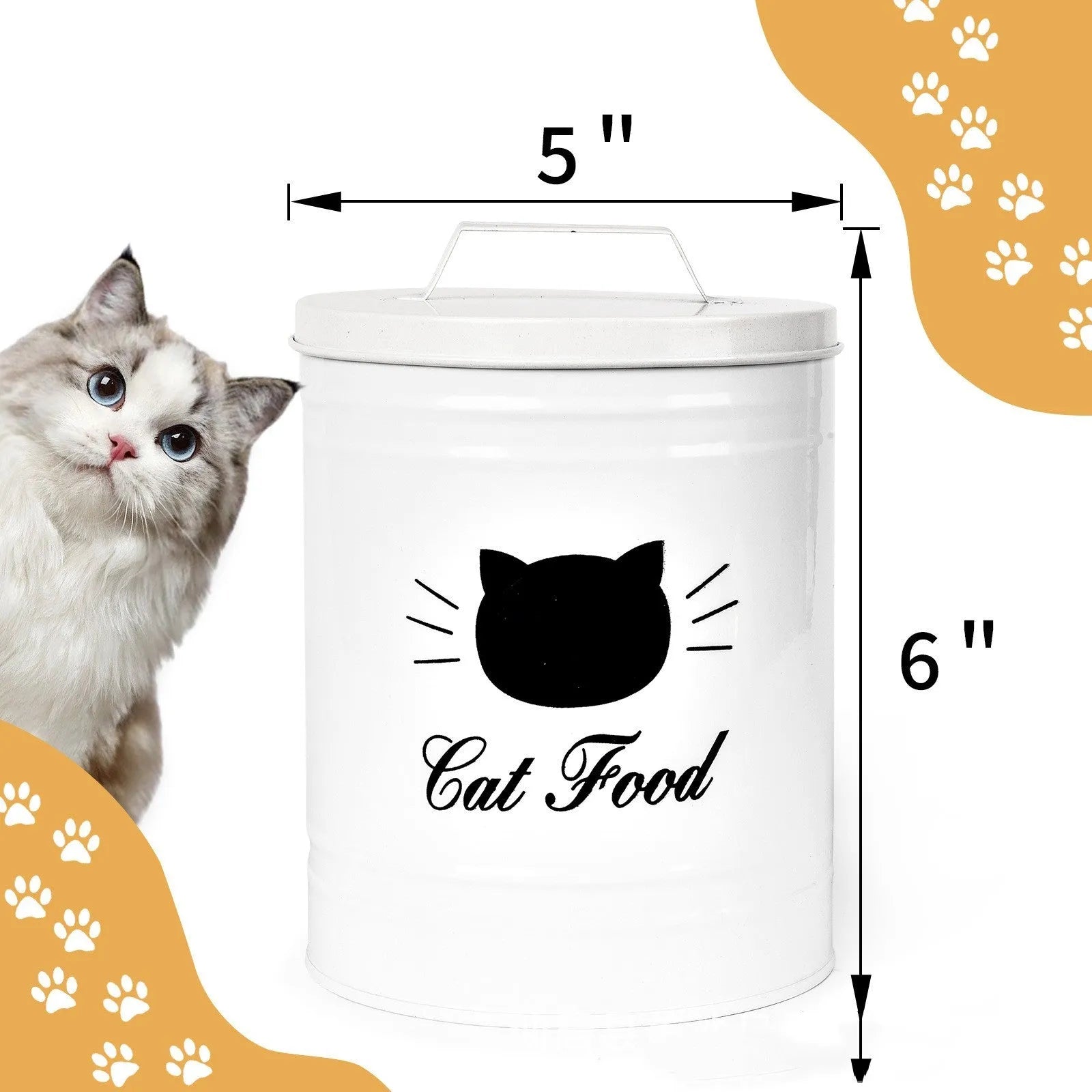 American style round black and white iron sheet storage tin canister with independent inner box.