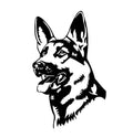 Reflective Alsace Shepherd hunting dog car sticker measuring 13x8 cm