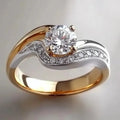 Moissanite Ring for Women Simple All-match Fashion Style Electroplated Brass Unisex Sizes No 6 to No 10 18K Gold Colour Separation OL Ring