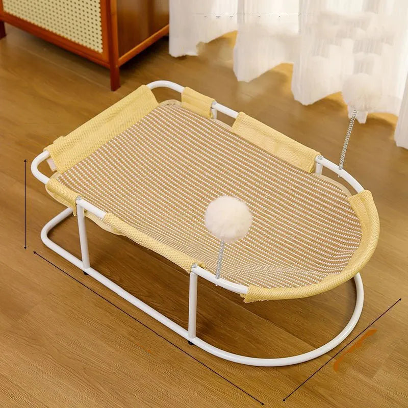 Large grey fabric cat kennel with bracket ventilation and removable padded mat