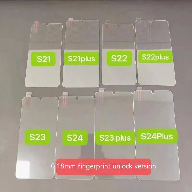 HD tempered glass screen protector for Samsung mobile phone on a dark surface