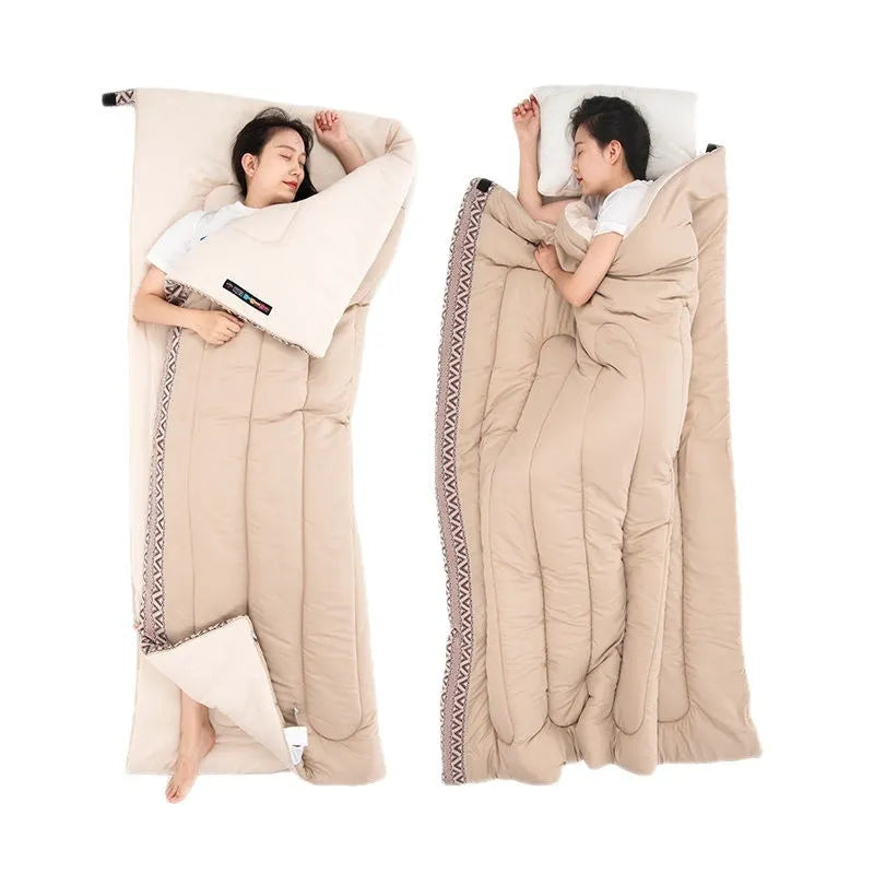 Portable outdoor camping sleeping bag for adults with storage bag