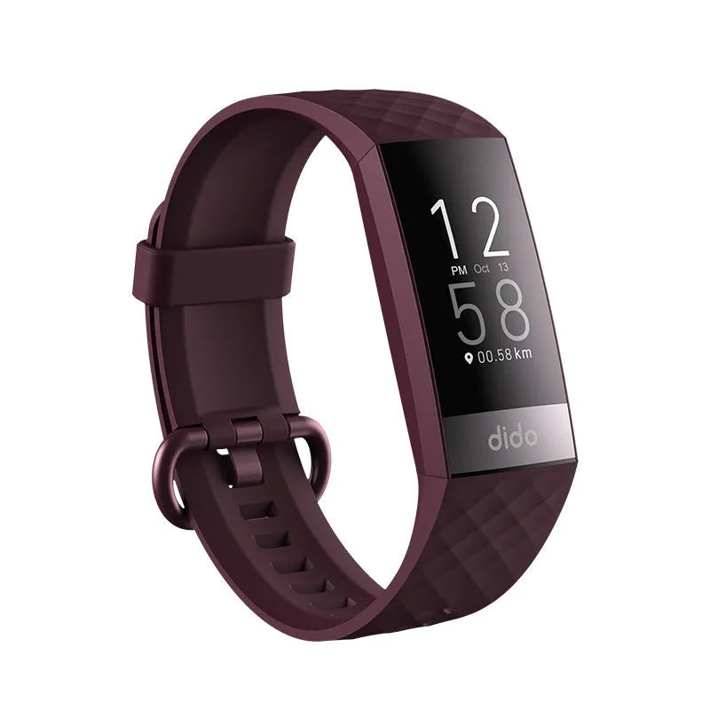 Black smart health bracelet with ECG and blood pressure monitoring on wrist