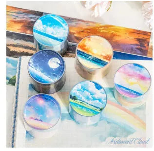 Japanese paper washi tape roll with sky theme pattern measuring 30mm wide