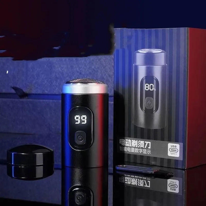 Black portable USB rechargeable shaver with brushless motor and LED display