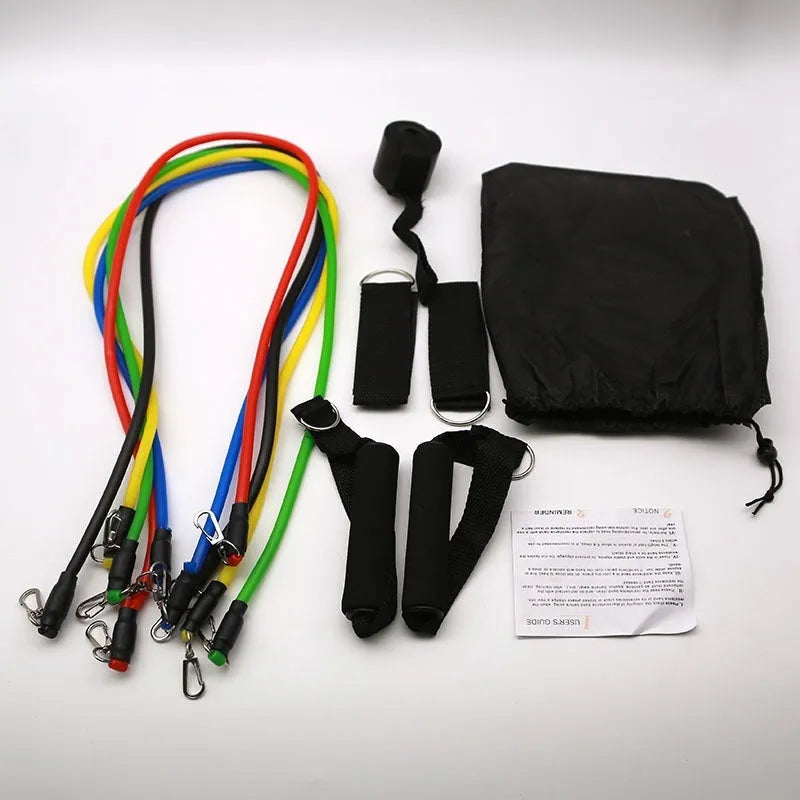 Door-mounted sports pulling rope set with ABS construction and hook attachments for strength training exercises.