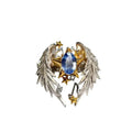Angel Wings adjustable open mouth alloy ring with geometric design and oiling treatment finish