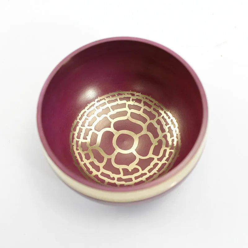 Small handmade wooden singing bowl in a choice of seven colourful, hand-painted designs.