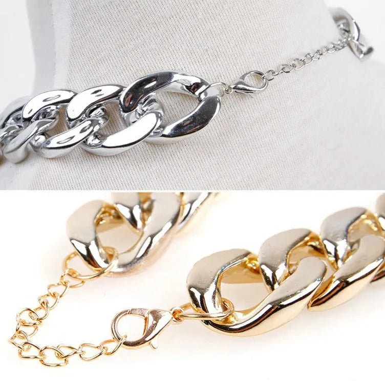 Gold colour chain dog collar with adjustable buckle for small to medium sized dogs