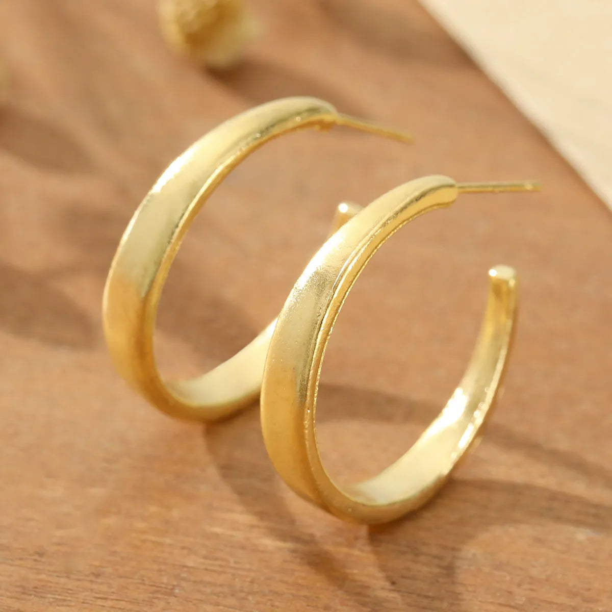 Pair of brushed matte geometric earrings for women in picture colour zinc alloy