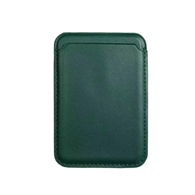 Black PU iPhone case with a magnetic card holder wallet back, MagSafe compatible