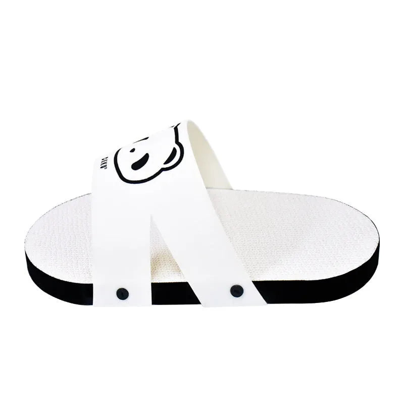 White corrugated paper cat scratch board with slipper style design for feline claw care
