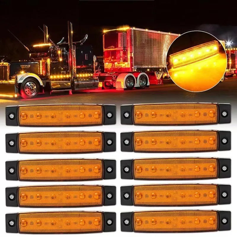 W-SMD model trailer side warning light in five colour options on a white background.