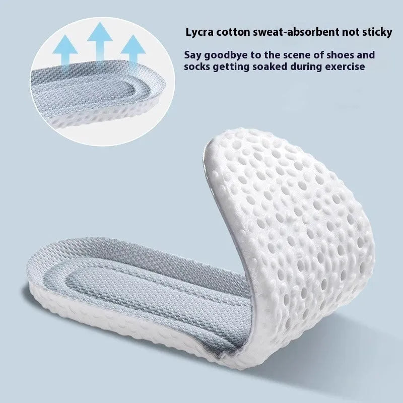Breathable PU sports insoles in grey, black and orange colours with trimmable sizing