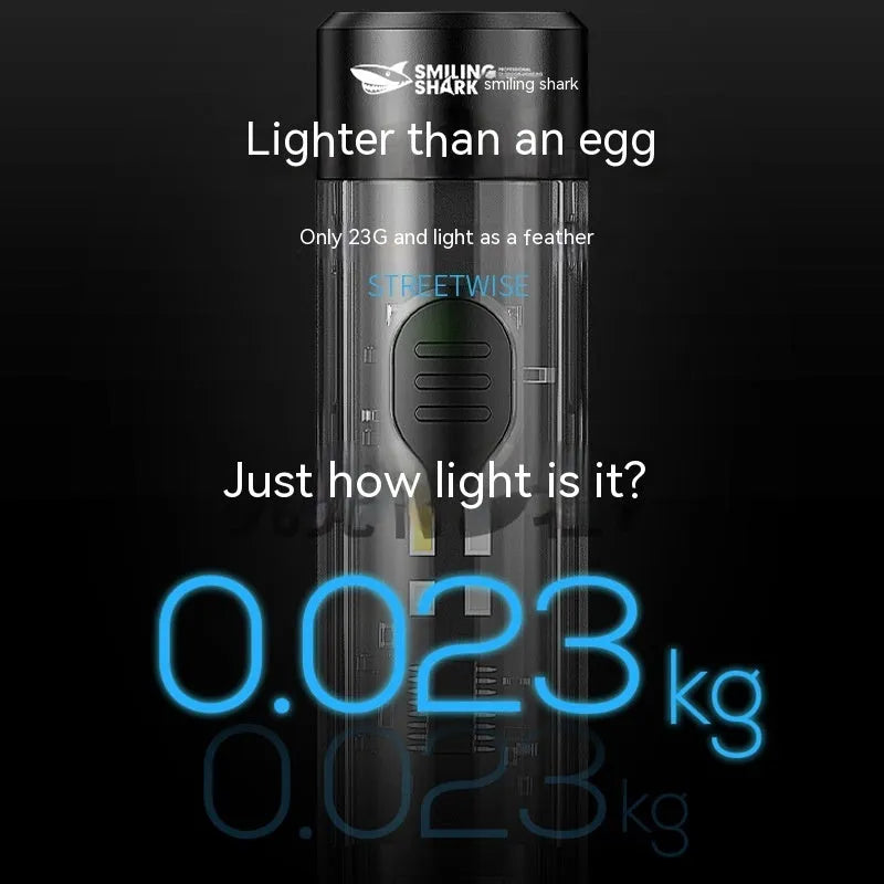 Fashion Personality Portable Outdoor Flashlight USB rechargeable plastic black