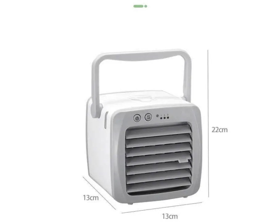 Mini USB portable air conditioner fan with evaporative water cooling, white, 160x170x160mm