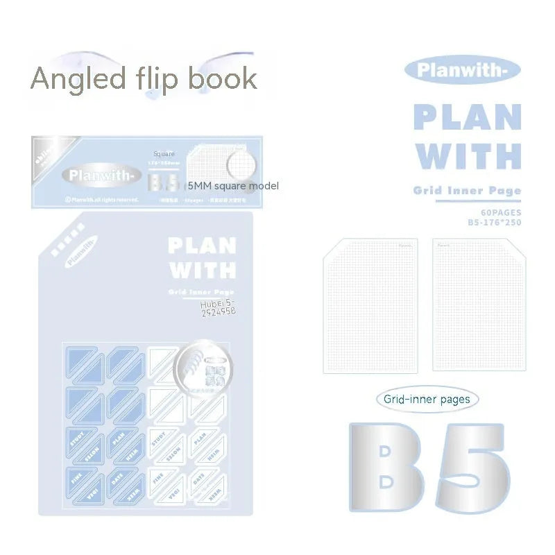 Artsy ins style salt series student draft notebook showing oblique angle design with 60 sheets