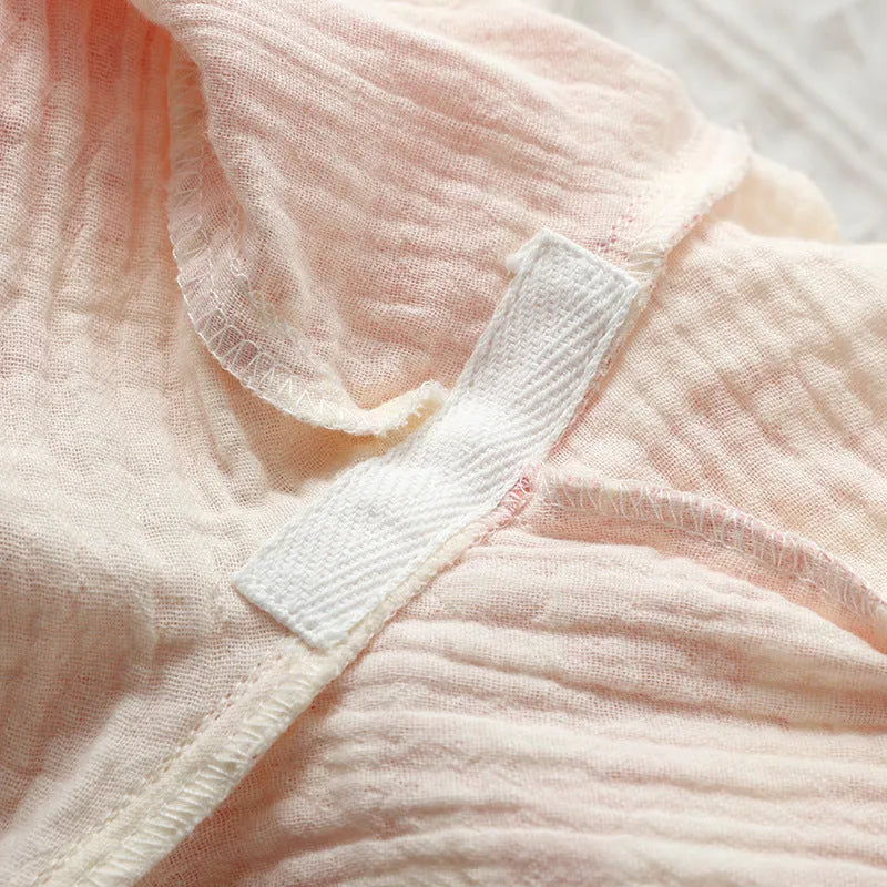 Women's pure cotton gauze long sleeve trouser set in frosted pine tree colours