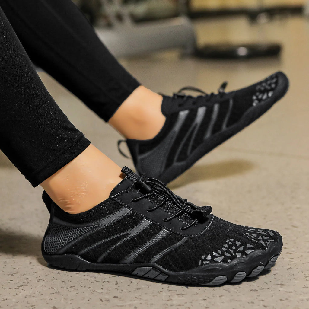 Lycra stretch fabric beach running shoes for men and women in various colours.