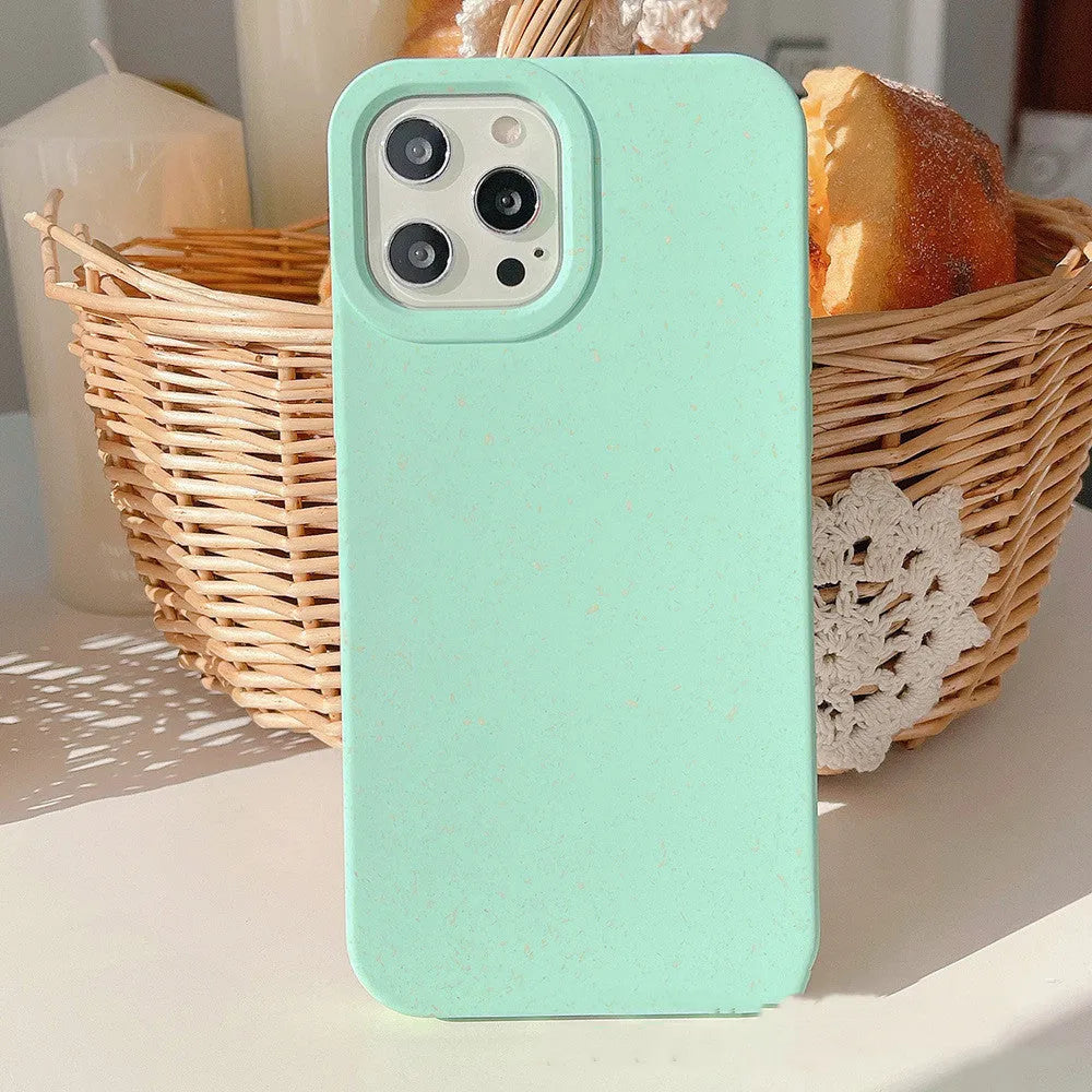 Fully degradable wheat straw phone case for Apple iPhone 14 Pro Max in black, blue, pink and white colours