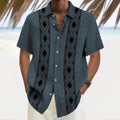 Multicolour printed men's loose-fit leisure shirt in cardigan style with polyester construction