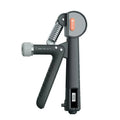 Adjustable spring hand gripper for strength training in ABS plastic, shown in multiple colour options.