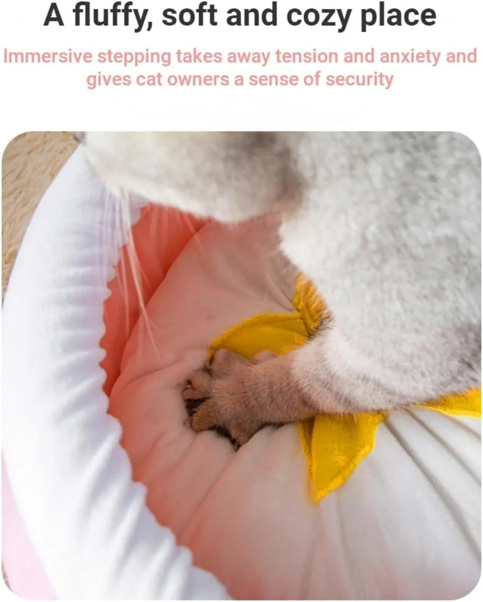 Honey pot shaped cat sofa bed with magic wand design in pink or yellow colour