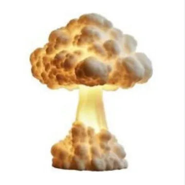 Atomic bomb explosion mushroom cloud shaped modern art USB table lamp on display