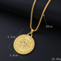 Geometric gold-colour alloy pendant necklace with an inlaid zircon stone centrepiece.