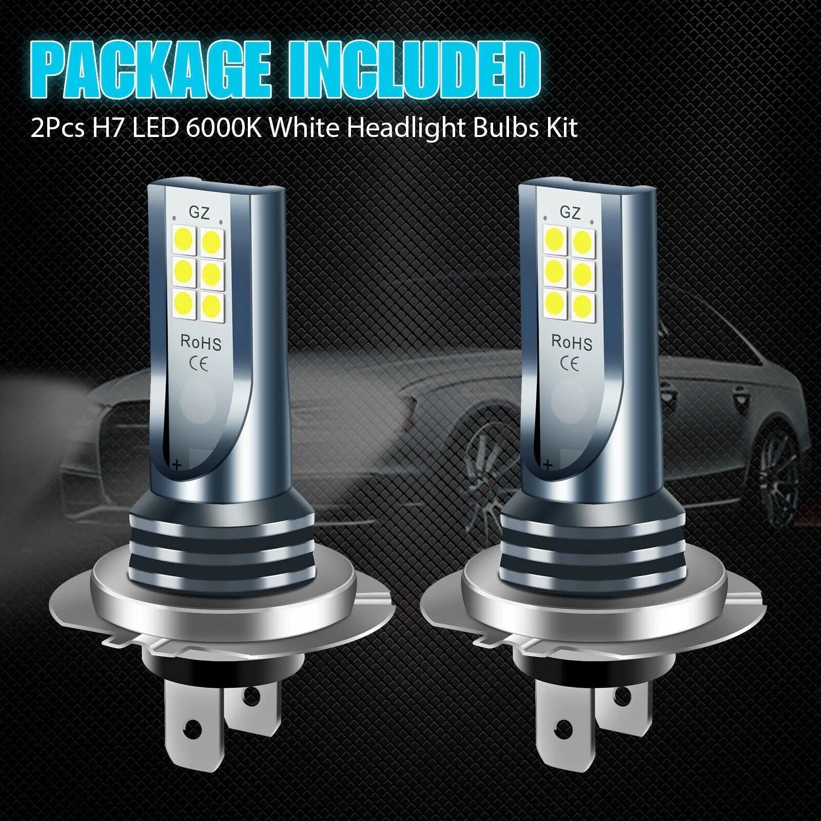 Automotive fog lamp replacement bulbs with aviation aluminium shell, compatible with multiple vehicle bulb formats