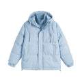 Loose fit winter coat in polyester with side seam pockets available in six solid colours
