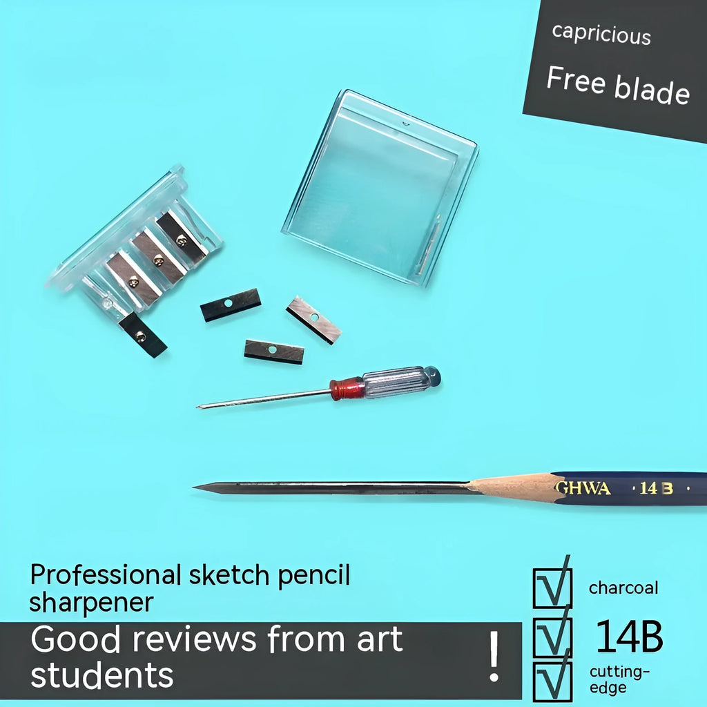 Geometric plastic pencil sharpener with four sharpening holes for different pencil sizes