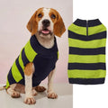 Grey acrylic dog sweater with horizontal zipper and button pocket on small dog